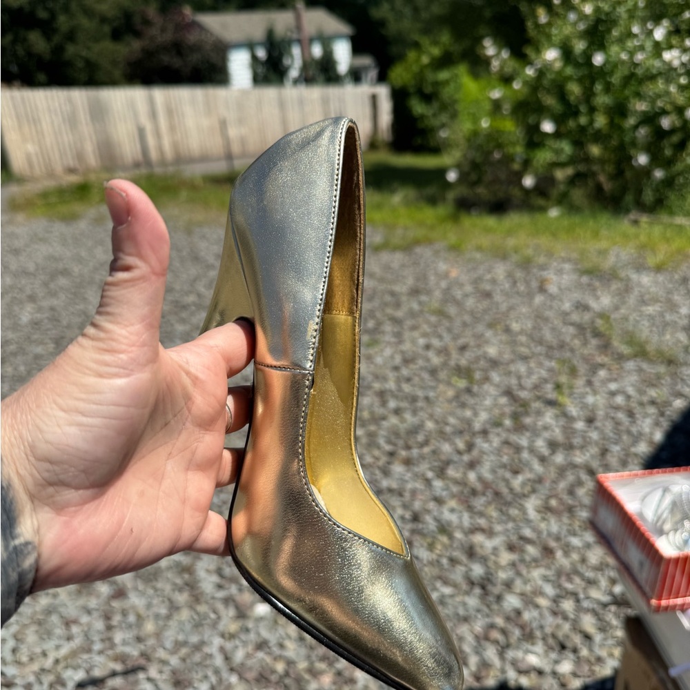Pleaser Shiny Gold Heels